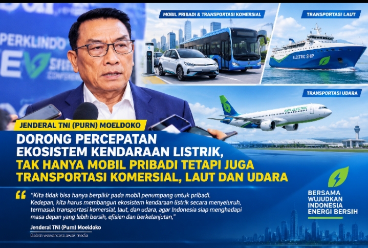 Jenderal Moeldoko Dorong Percepatan Ekosistem Kendaraan Listrik, Tak Hanya Mobil Pribadi tetapi Juga Transportasi Komersial, Laut dan Udara